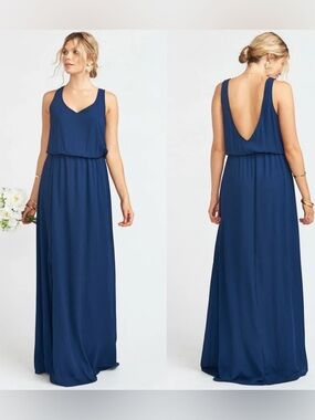 Show Me Your Mumu Women’s Kendall Maxi Dress Rich Navy Blue, Size M, Bridesmaid